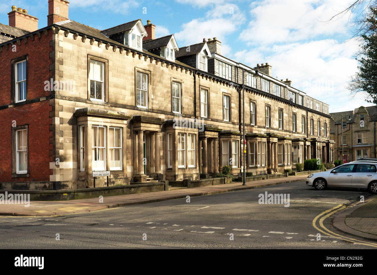 Carlisle town center, looking from Brunswick Street towards Portland Square, Cumbria, United Kingdom Stock Photo
