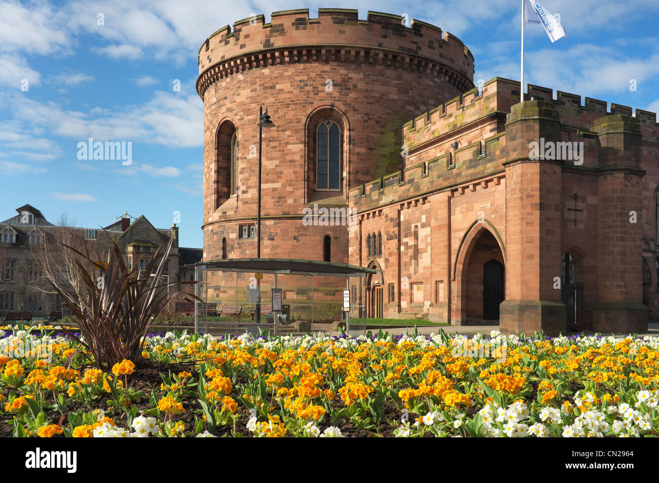 Carlisle City center and the Citadel, North England, Cumbria, United Kingdom Stock Photo