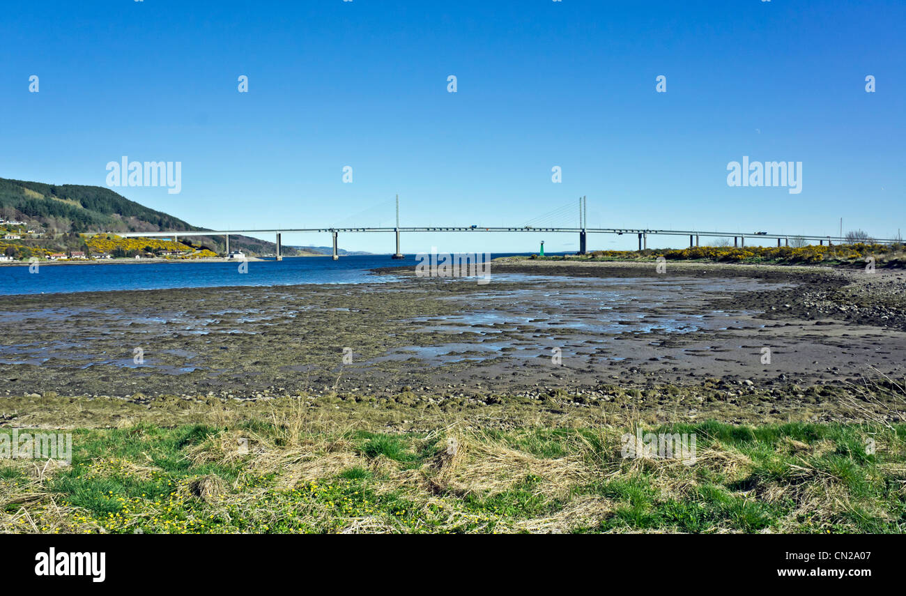 The Kessock Bridge connecting Inverness and the South with North Kessock, the Black Isle and the North of Scotland Stock Photo