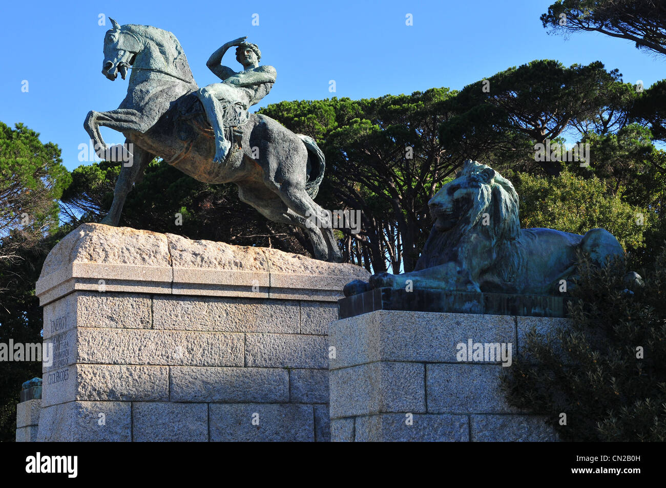 Rhodes Memorial on Devil's Peak in Cape Town, South Africa. Stock Photo