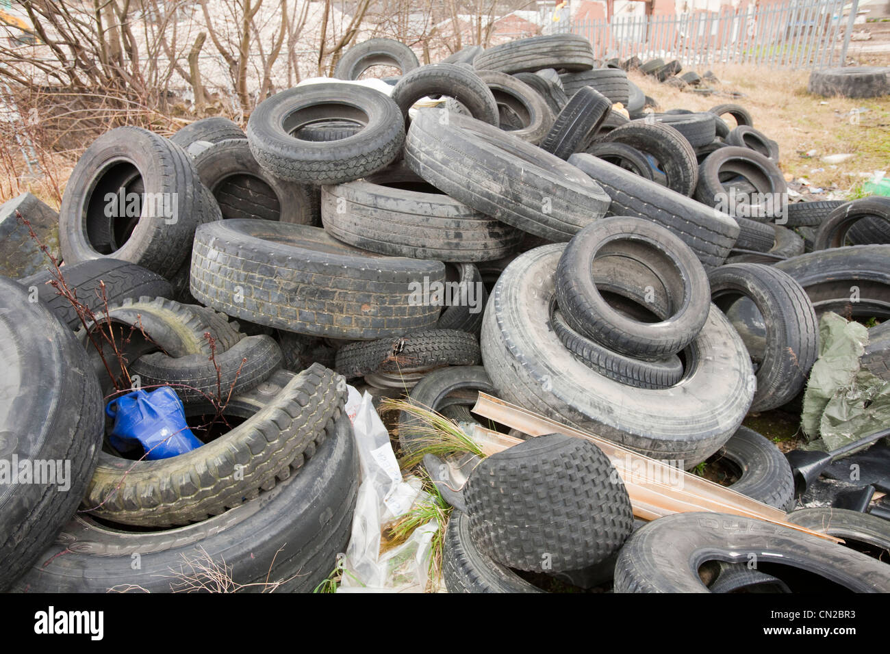Trash tyres tyre hires stock photography and images Alamy
