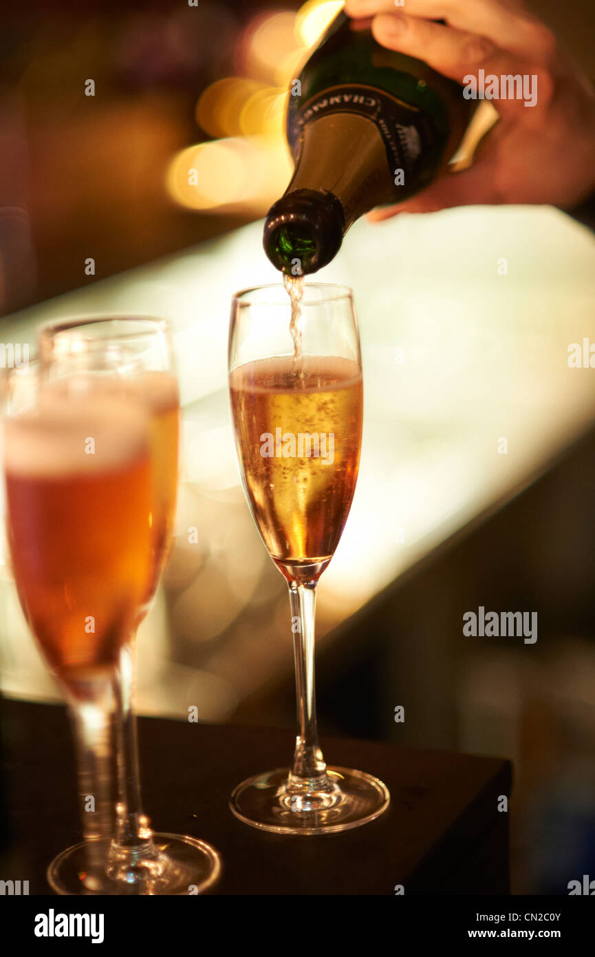 Pink champagne Stock Photo