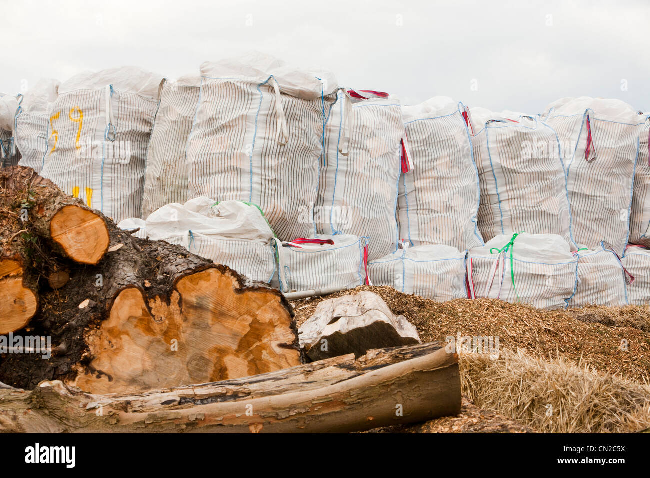 A logging operation to make logs for space heating in Quorn