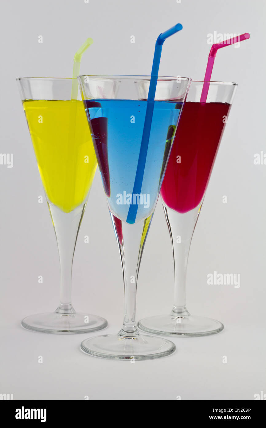 Multi Colored Cocktails Stock Photo - Alamy