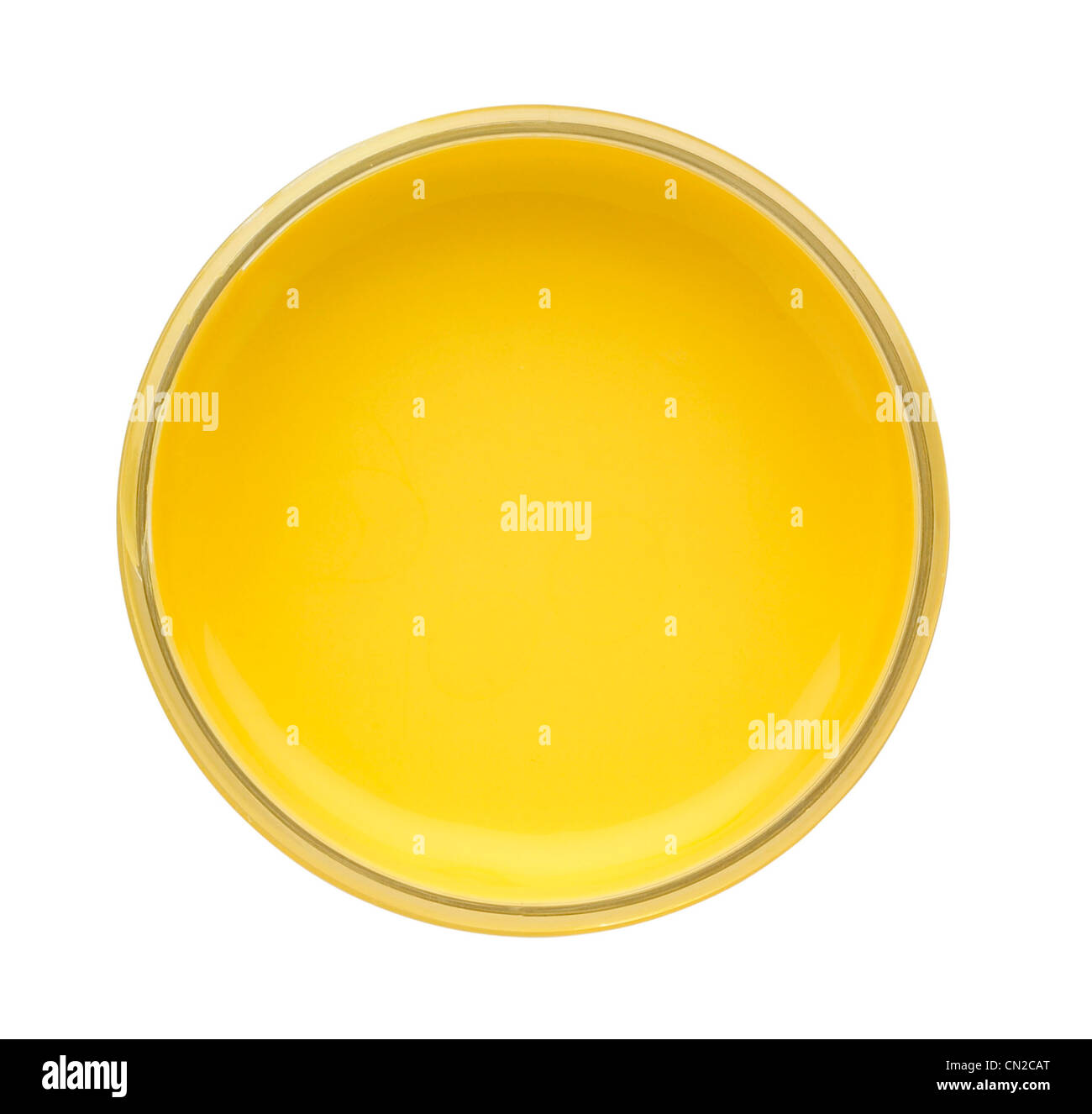 Over view of yellow paint circle Stock Photo