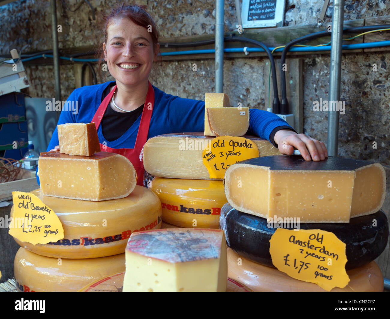 Dutch cheese on a stall in a Brighton food market Stock Photo Alamy