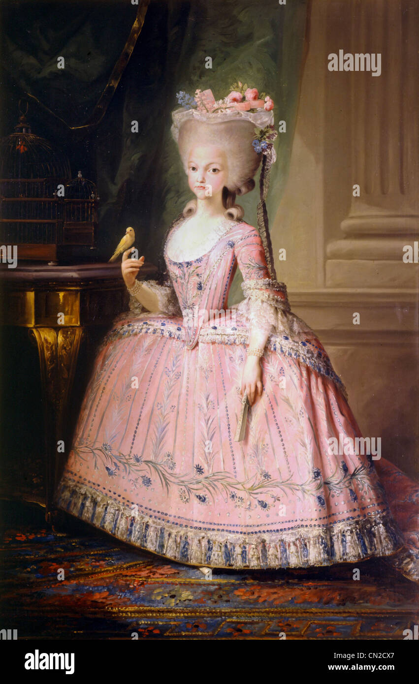 Maella Mariano Portrait of Carlotta Joaquina, Queen of Portugal XVIII th Century Museo del Prado - Madrid Stock Photo