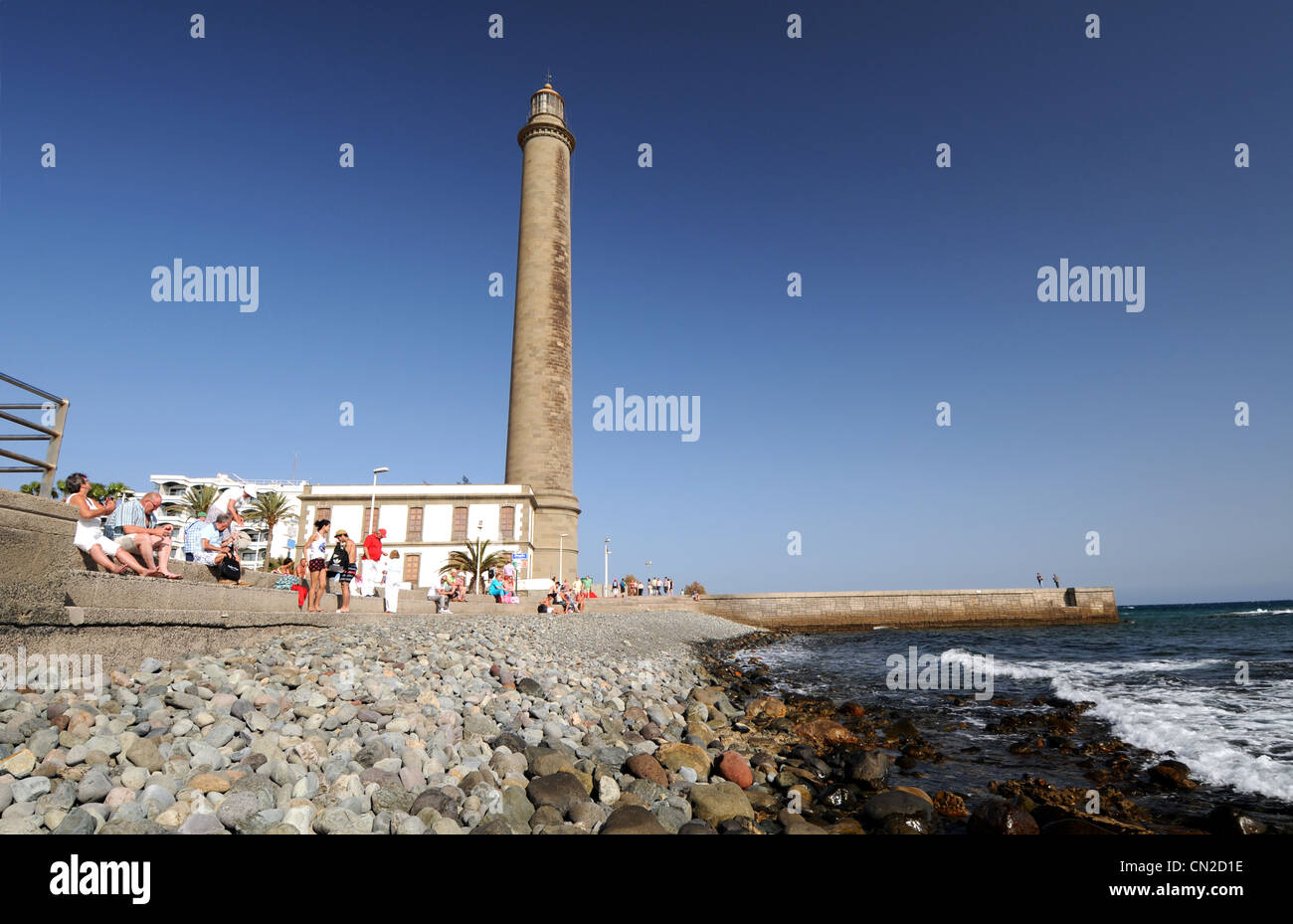 Lighthouse, Maspalomas lighthouse, Gran Canaria, Canary Islands Stock Photo