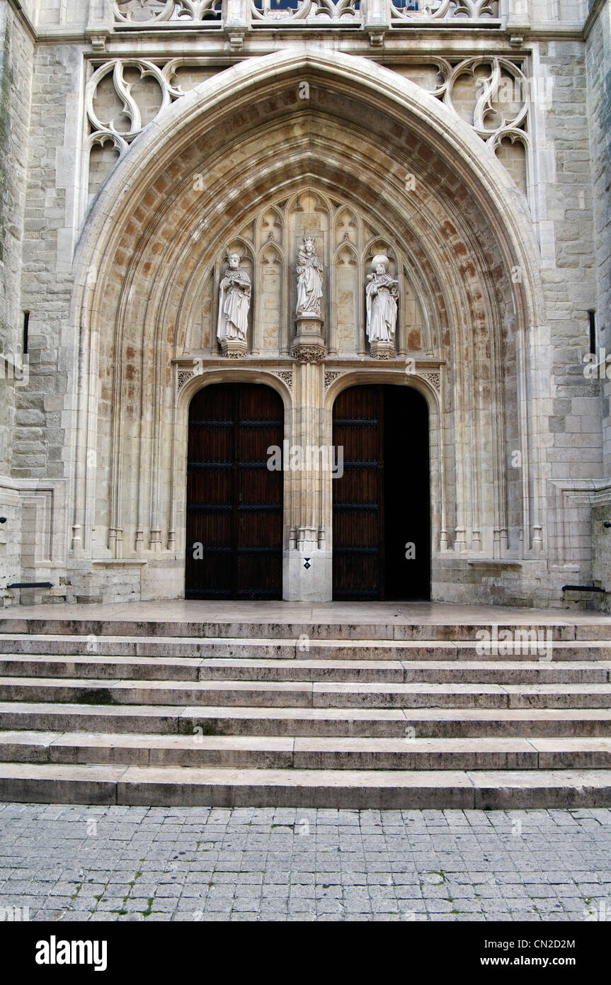 Belgium, Brussels, Anderlecht, Saints-Pierre e Guidon Church, Entrance Stock Photo