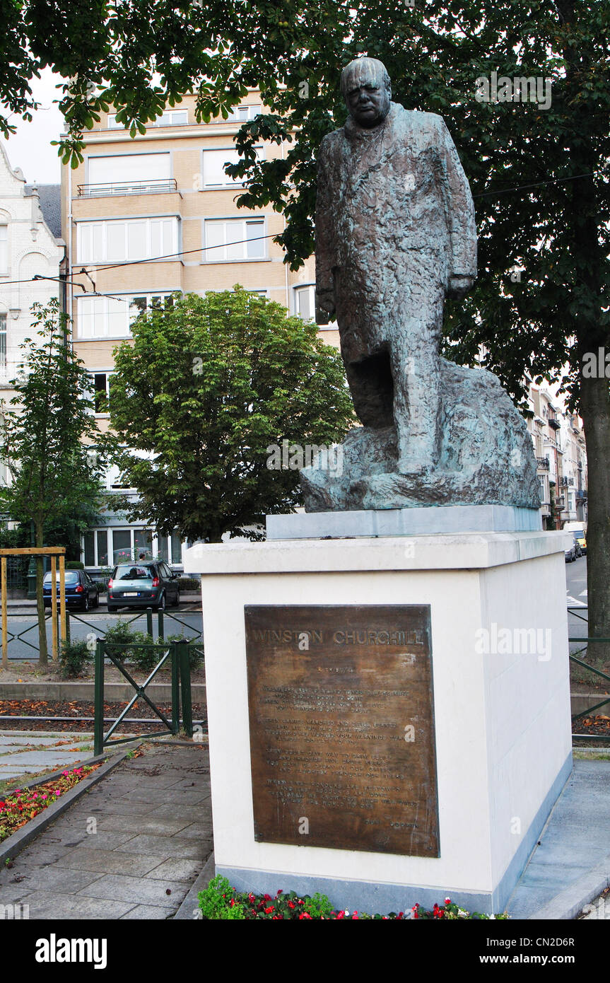 Belgium, Brussels, Winston Churchill Monument Stock Photo
