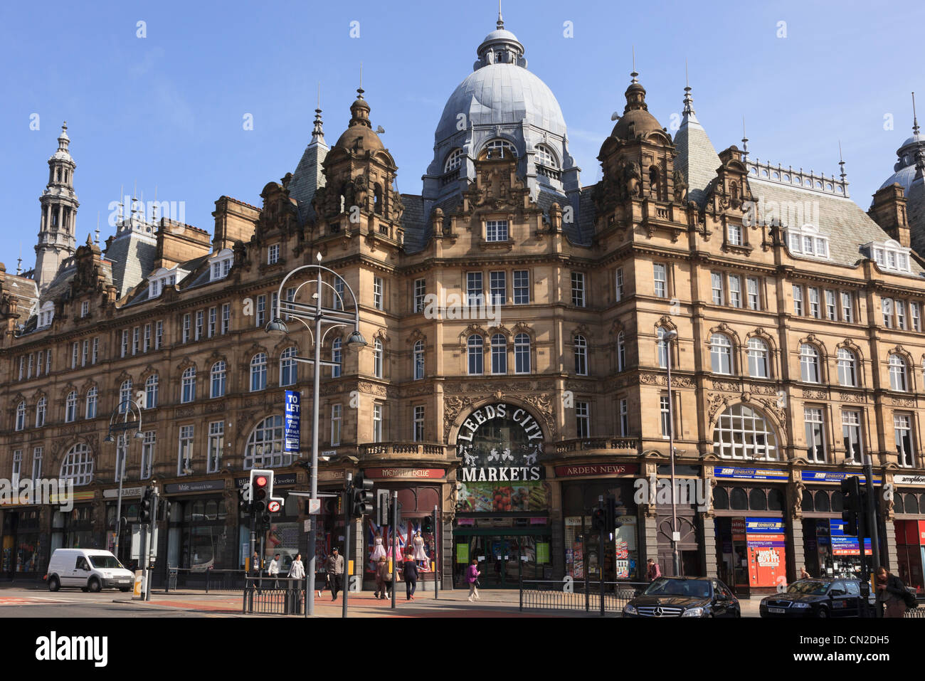 Kirkgate Markets Victorian indoor market hall building in Leeds, West Yorkshire, England, UK
