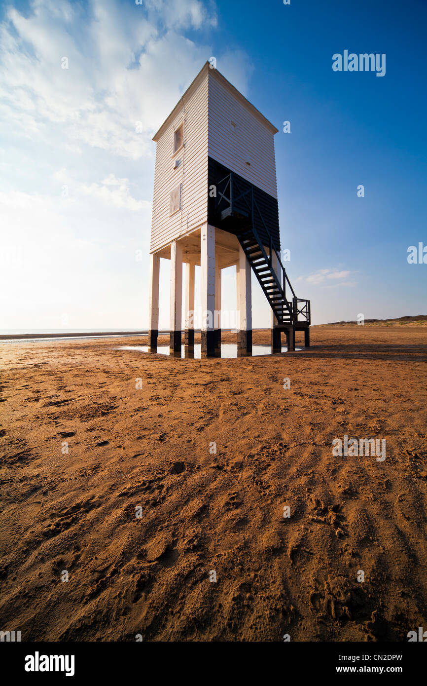 The unusual lighthouse on stilts at Burnham-on-Sea, Somerset, England, UK Stock Photo