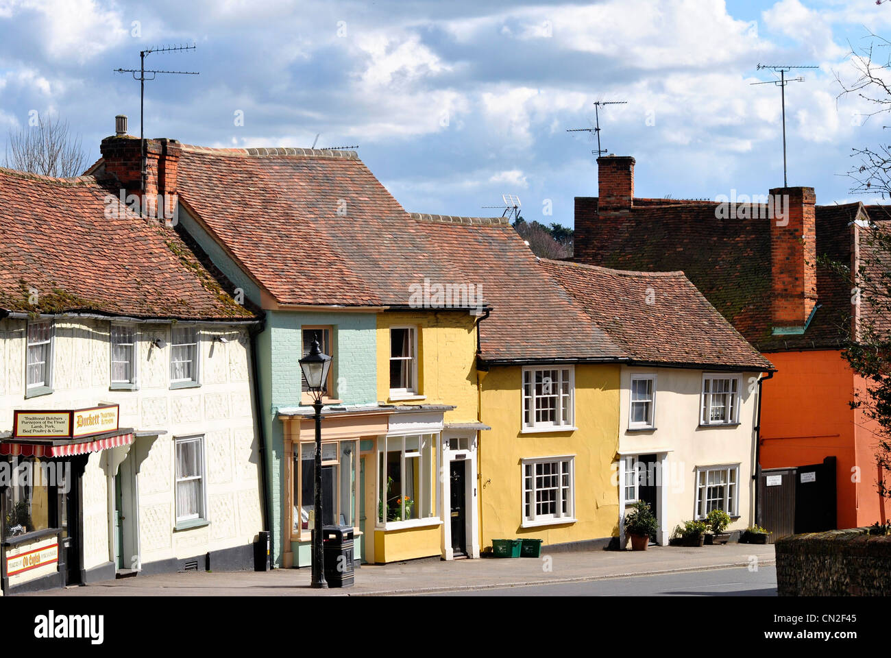 Main street in Thaxted Essex Stock Photo