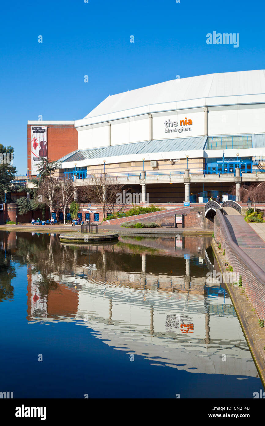 The Birmingham canal in front of the National Indoor Arena NIA Birmingham West Midlands England UK GB EU Europe Stock Photo