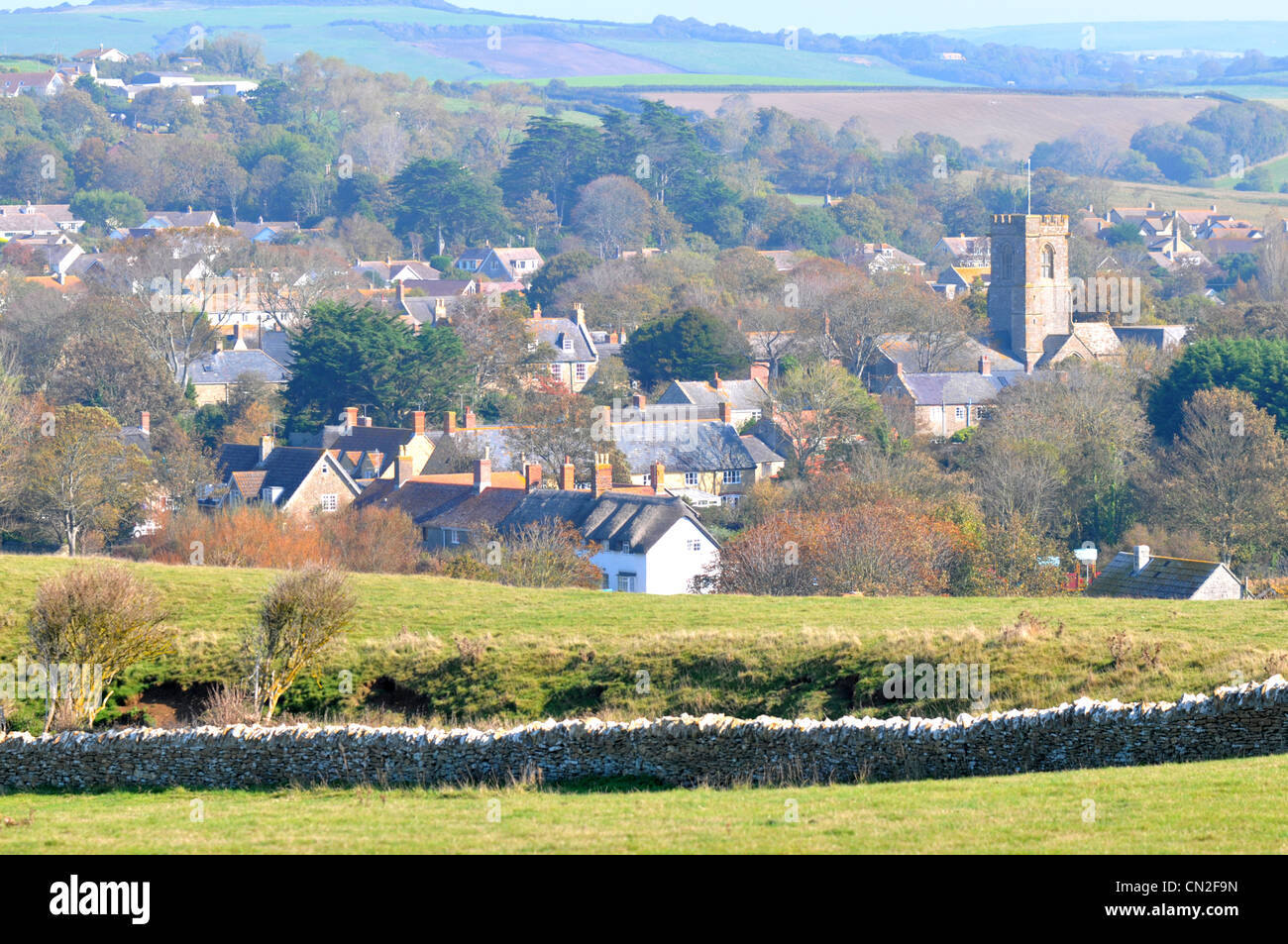 Burton Bradstock village, Dorset, Britain, UK Stock Photo