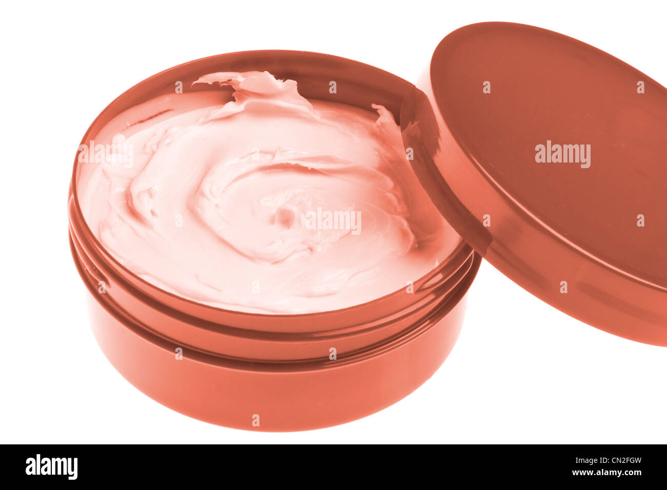 cosmetic cream in container isolated on white background Stock Photo