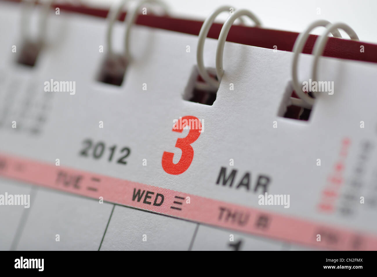 March of 2012 calendar Stock Photo