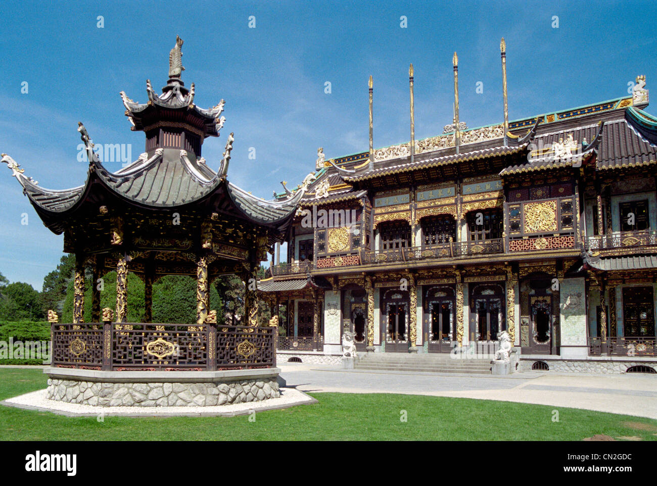 Belgium, Brussels,  Royal Laeken Park, Chinese Pavilion Stock Photo