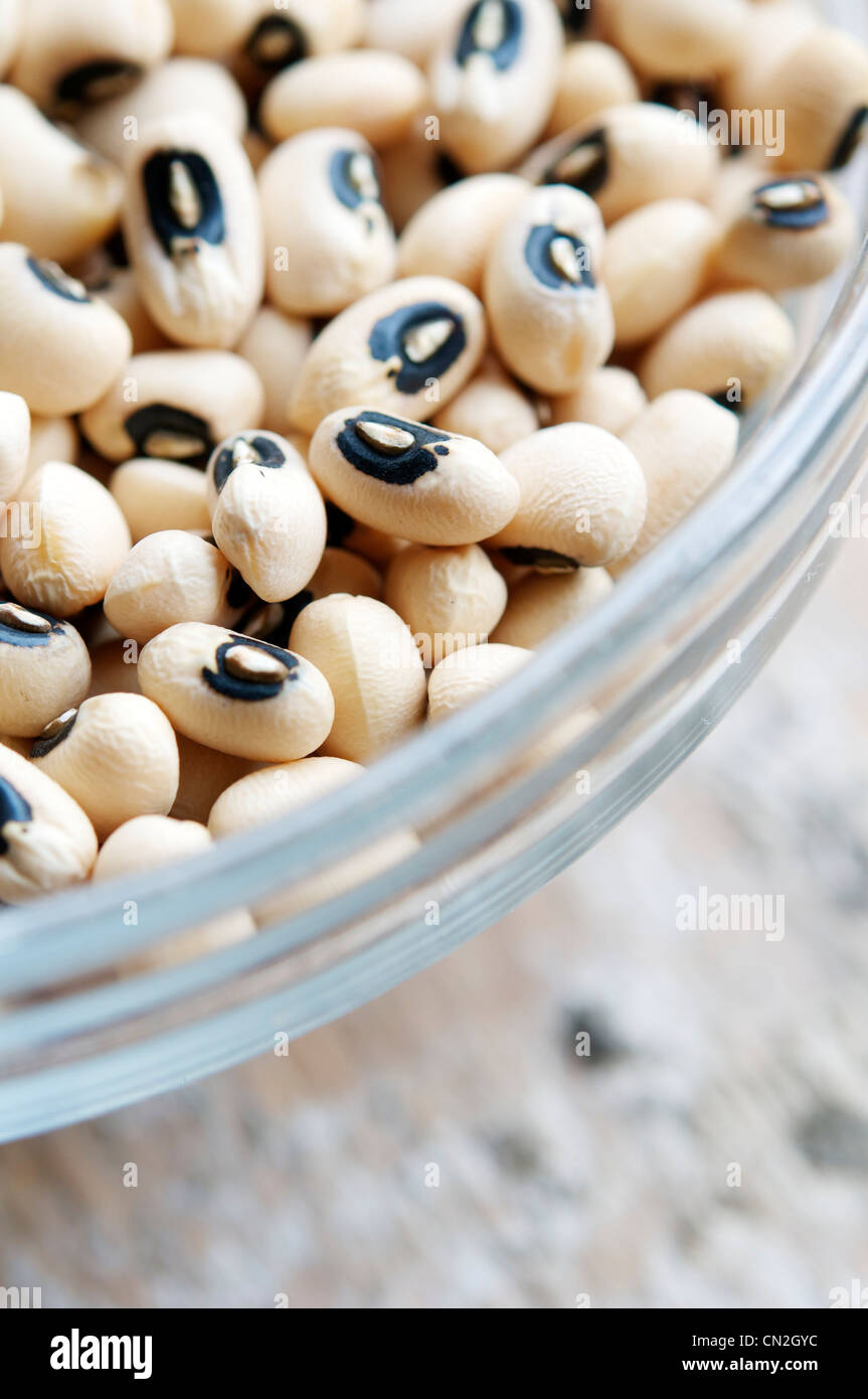 Bowl of black-eyed peas. Stock Photo