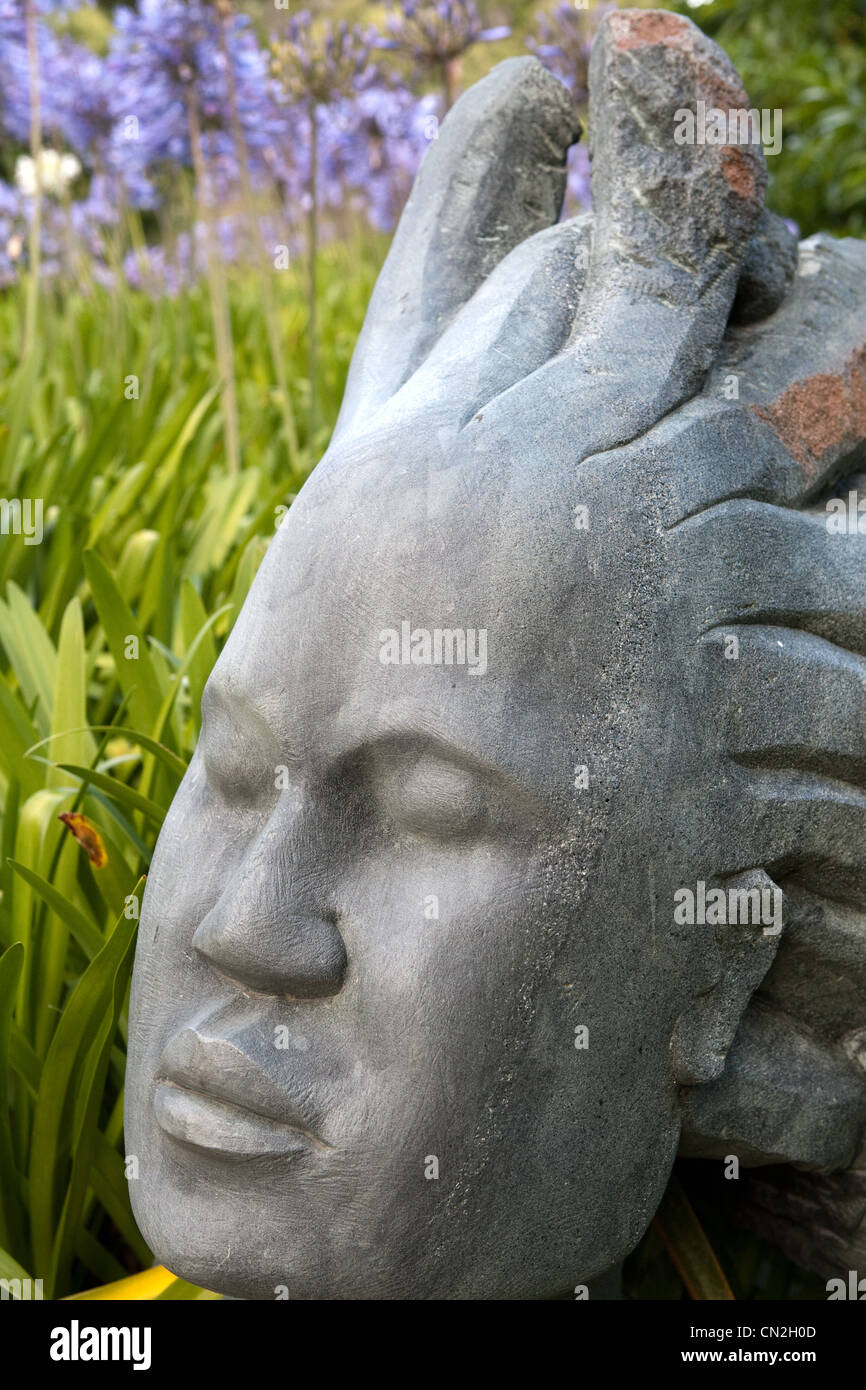 Stone Statue, Kirstenbosch Gardens, Cape Town, South Africa Stock Photo