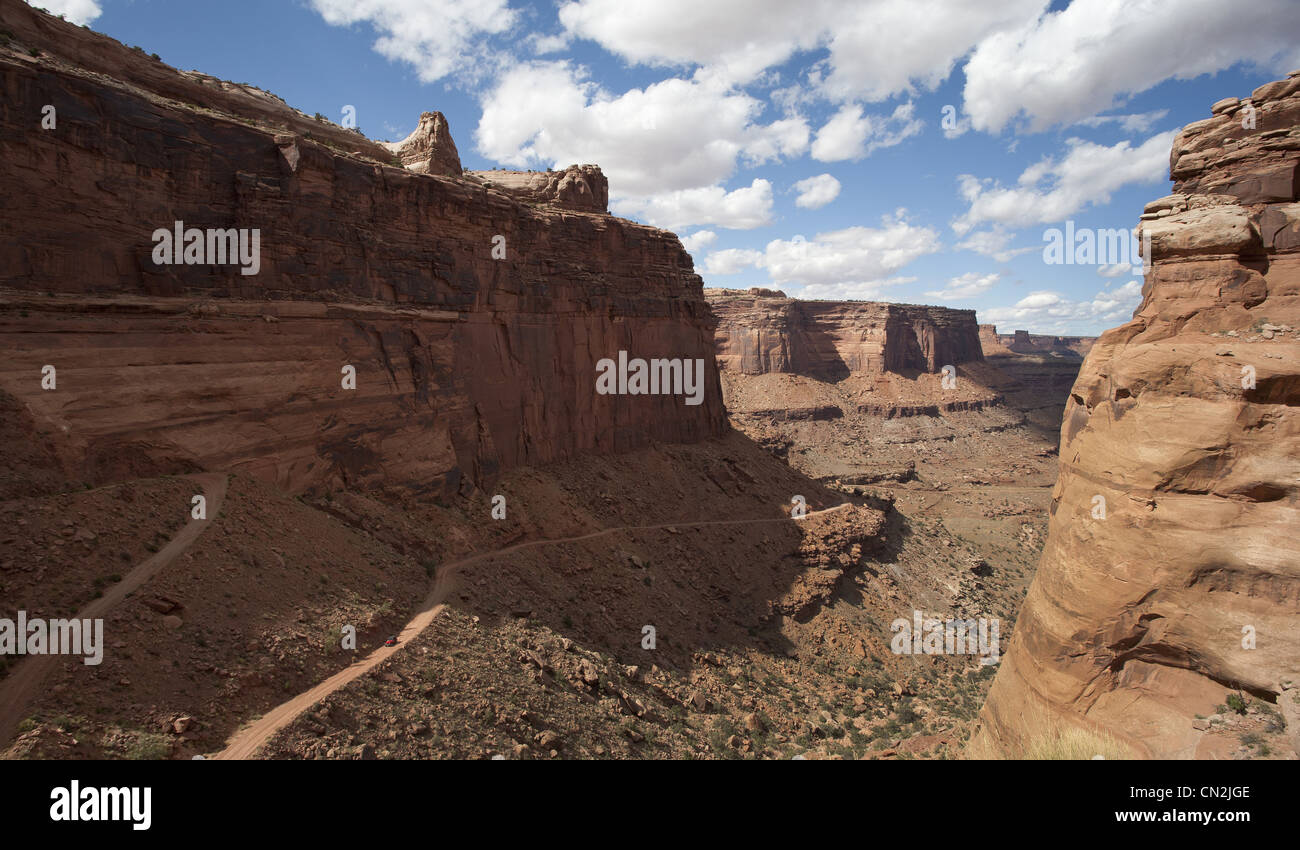 Winding Road Through Canyon, Canyonlands National Park, Moab, Utah, USA Stock Photo