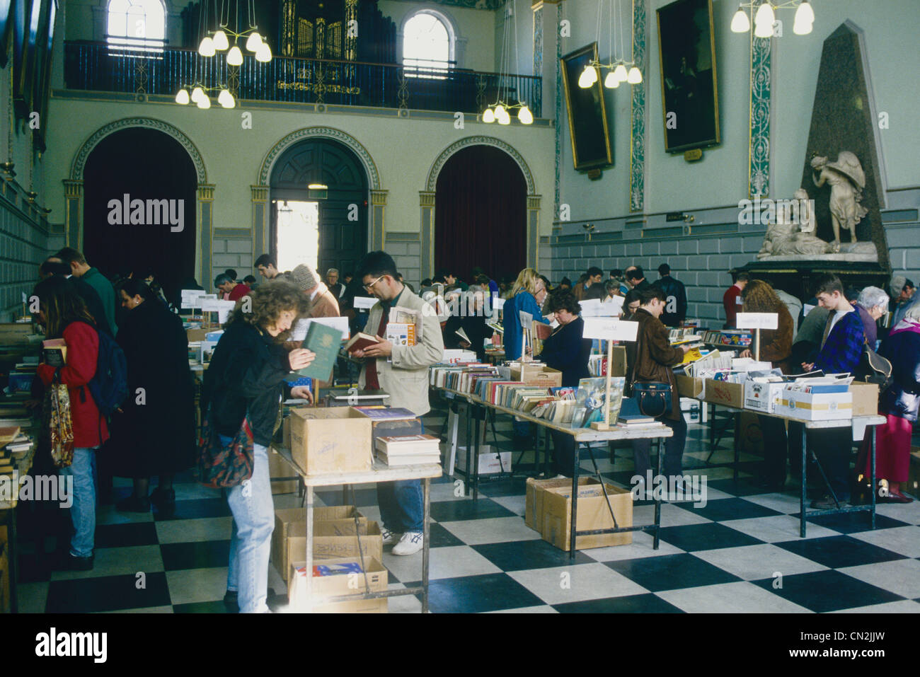 A sale of books in the Examination Hall of Trinity College Dublin