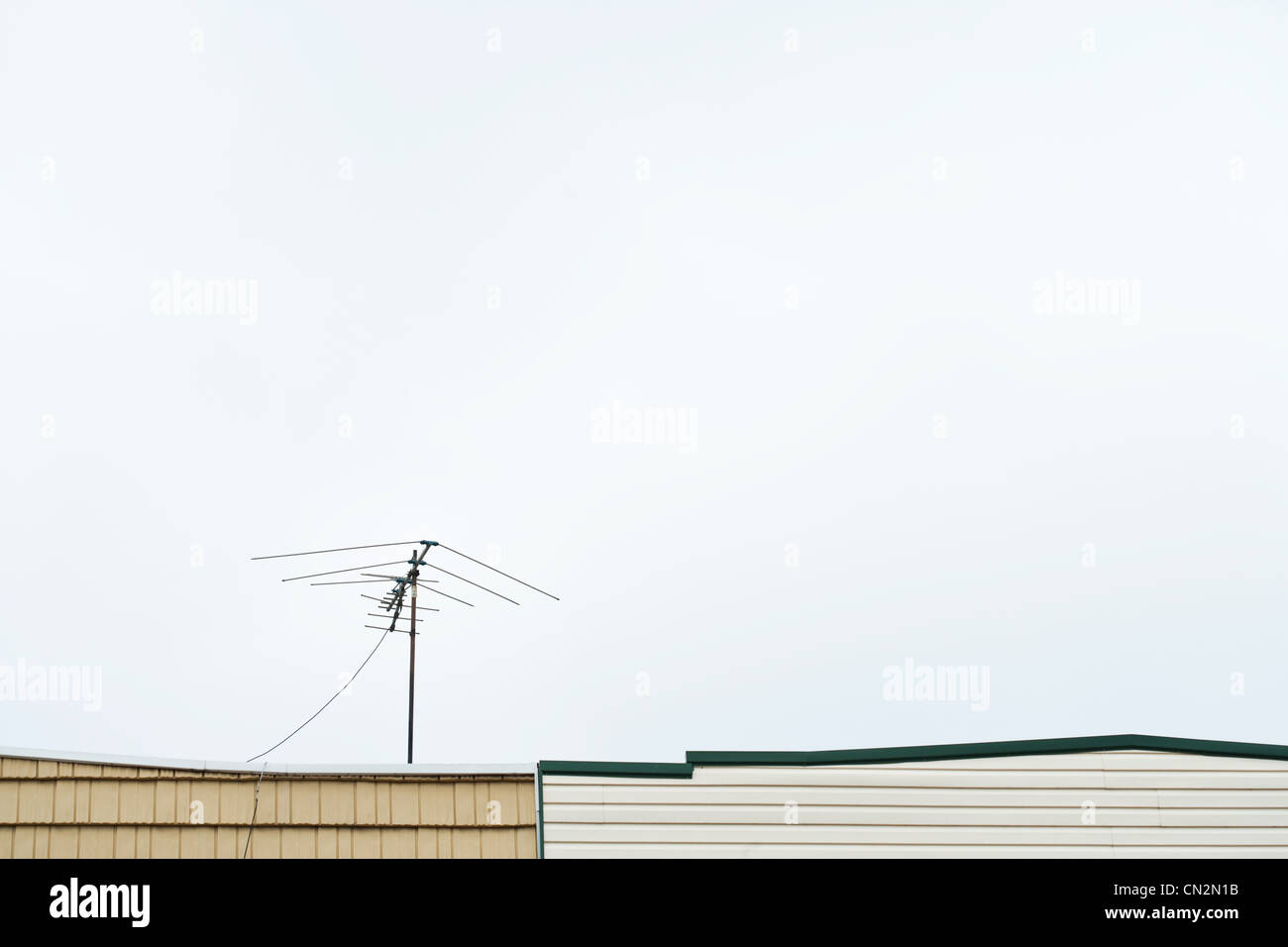 Television aerial on roof Stock Photo Alamy