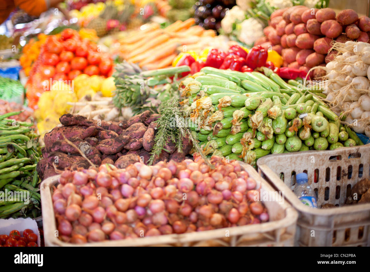 Fresh vegetables in market Stock Photo