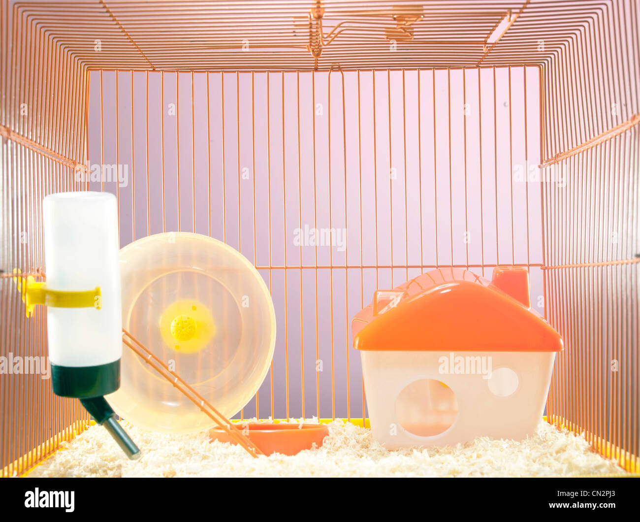 Empty hamster cage Stock Photo
