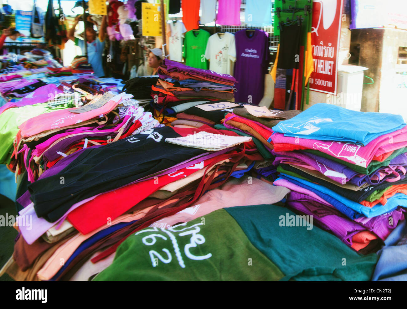 fabric for sale in markets in thailand Stock Photo Alamy