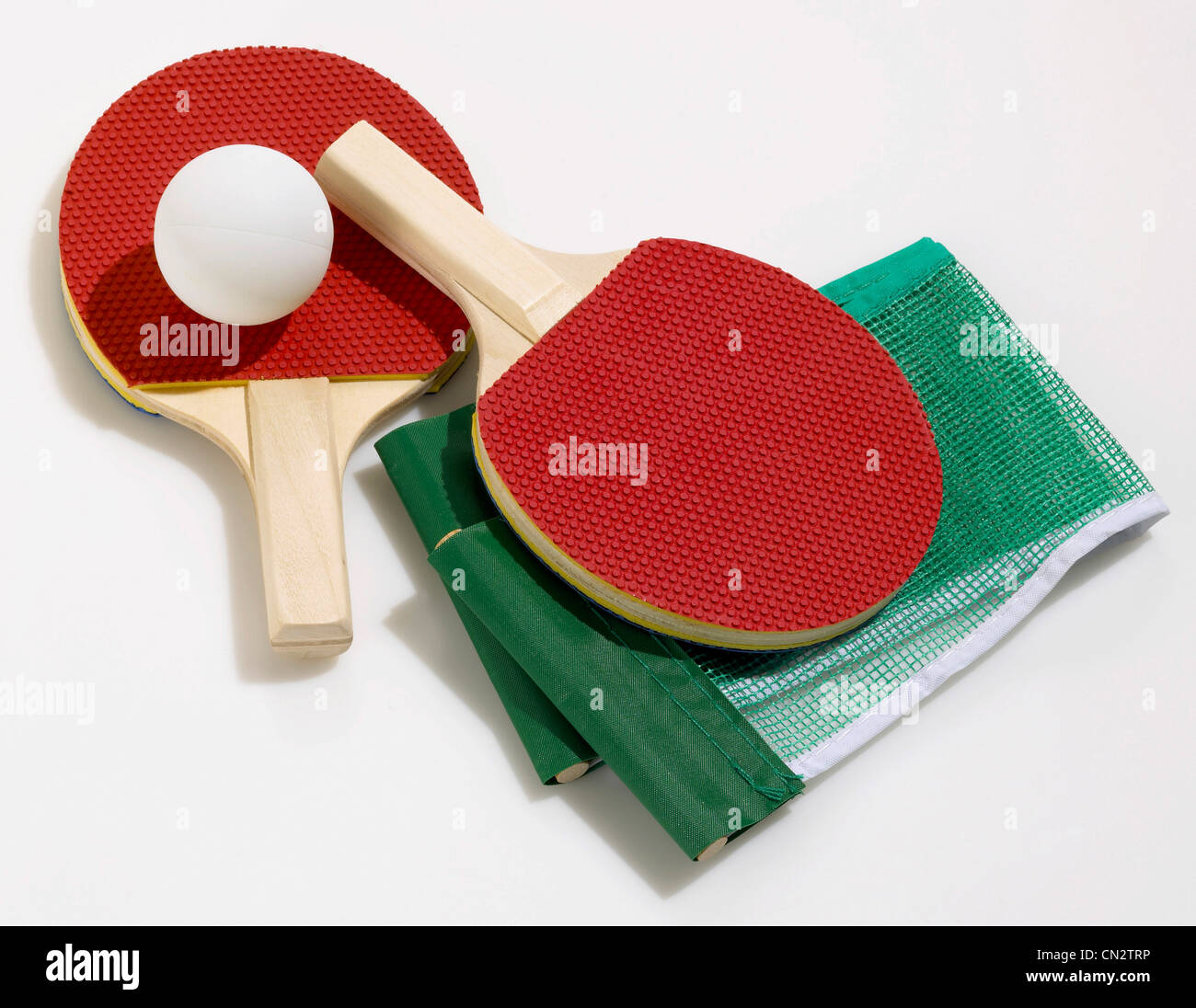 Ping Pong Paddles, Ball and Net Stock Photo Alamy