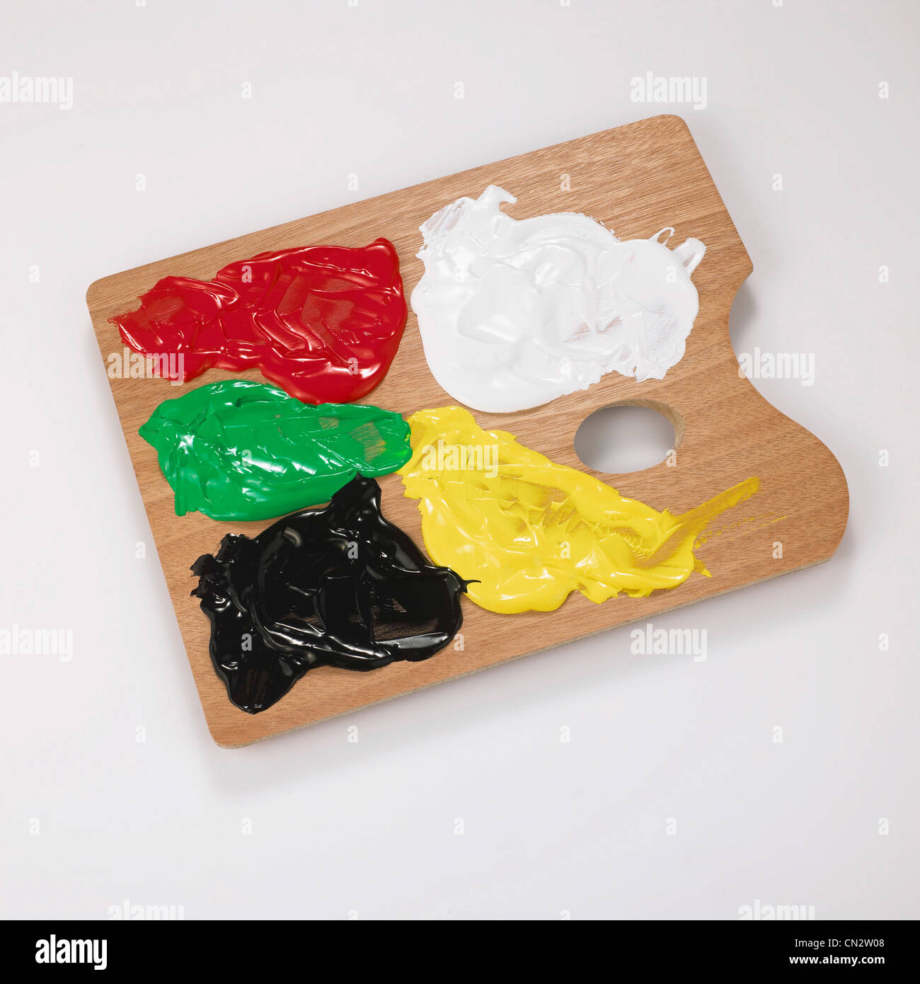 Artist Palette With Range of Paint Samples Stock Photo Alamy