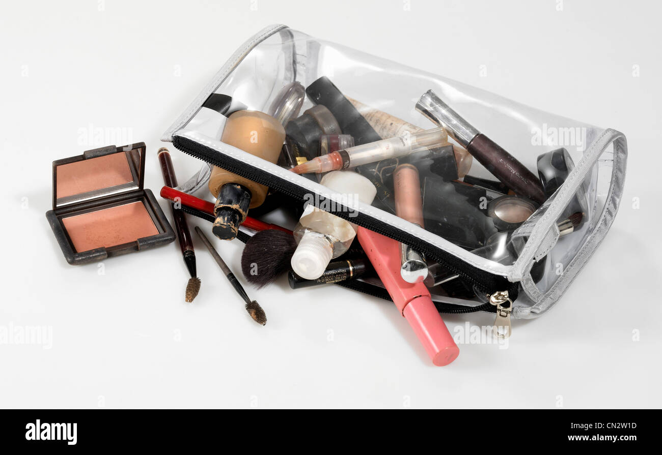 Cosmetics in Clear Bag Stock Photo Alamy
