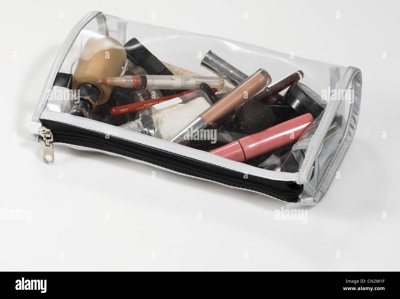 Cosmetics in Clear Bag Stock Photo Alamy