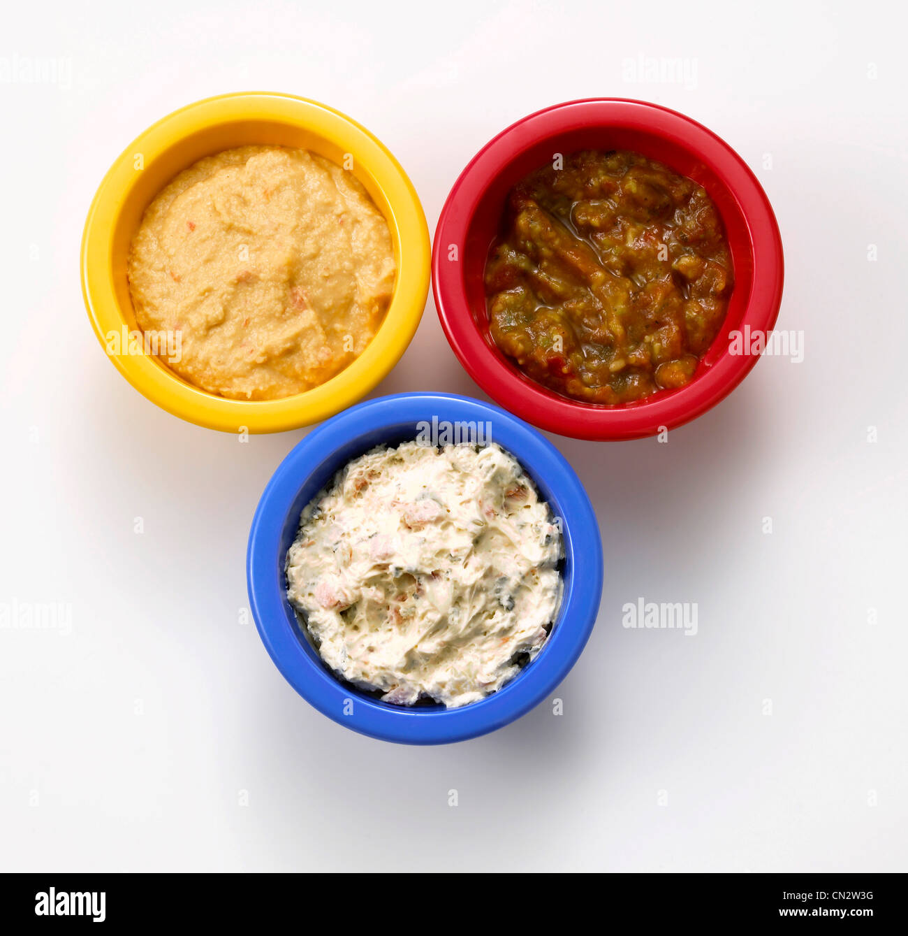 Hummus, Eggplant and Crab Dips Stock Photo Alamy