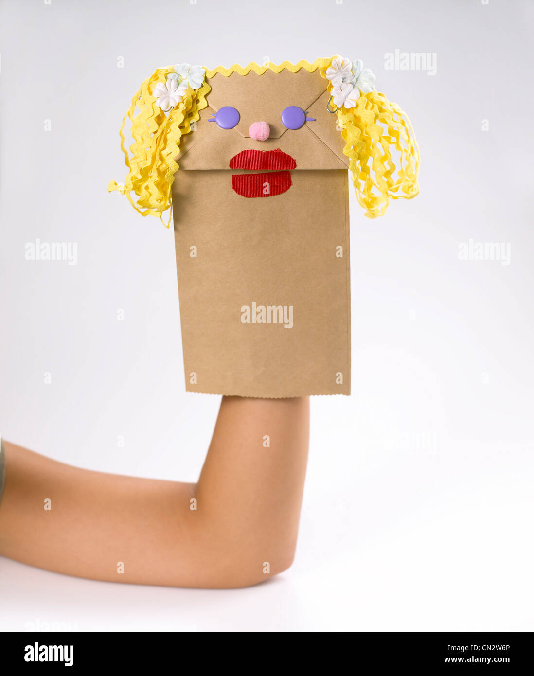 paper bag puppet stock photo 47392206 alamy flower paper bag puppet