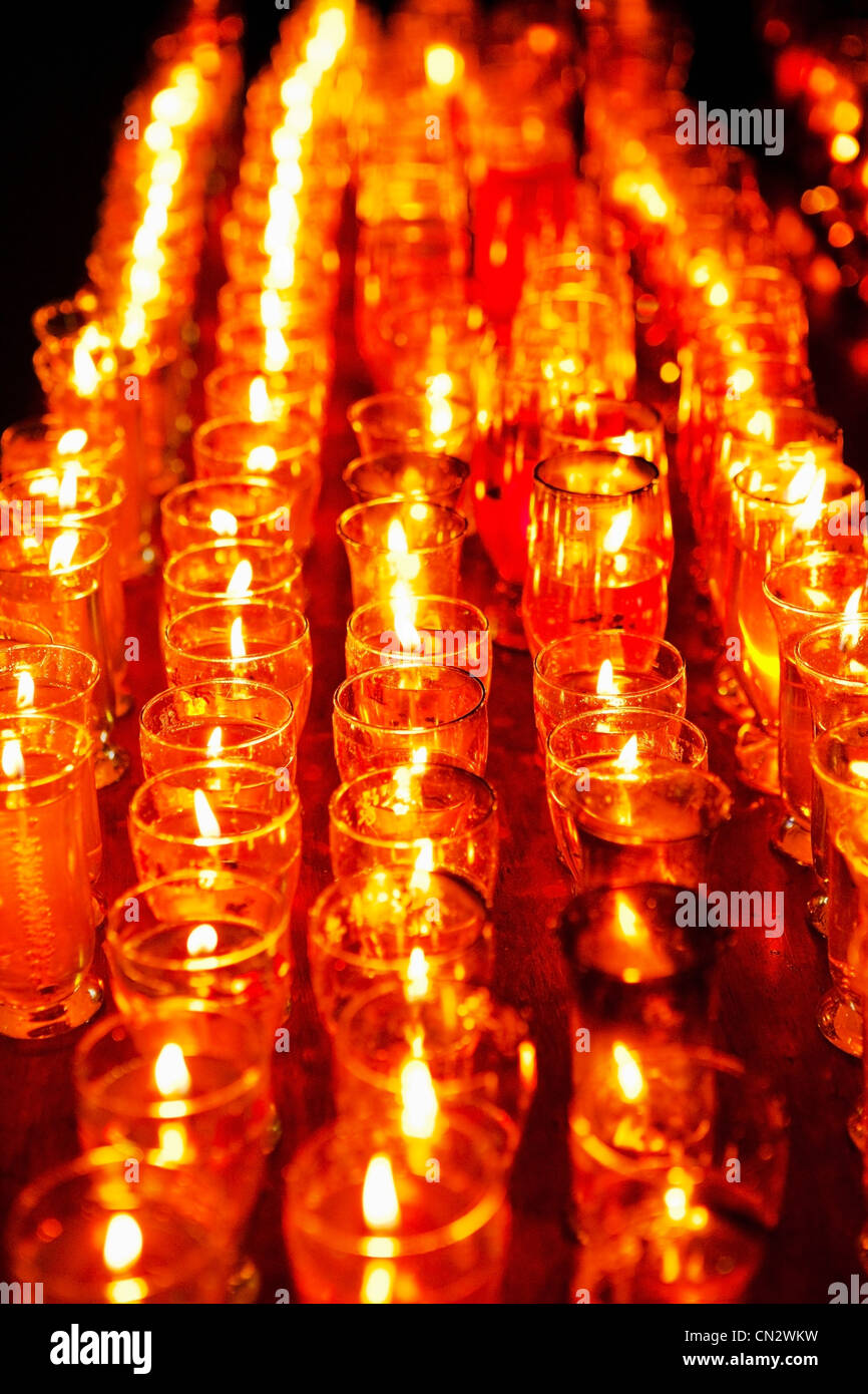Votive candles, close up Stock Photo Alamy