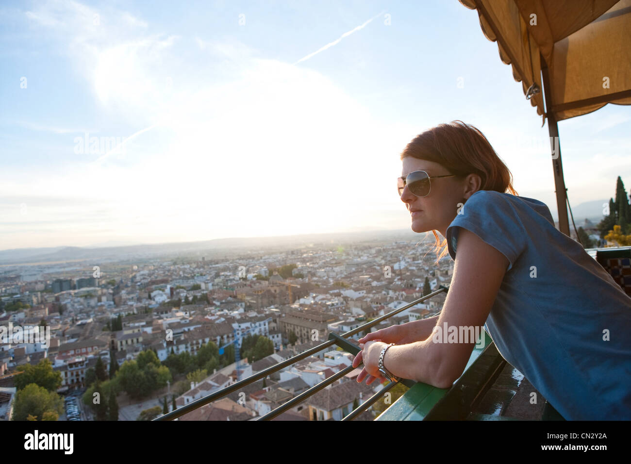 Woman on vacation, Granada, Spain Stock Photo
