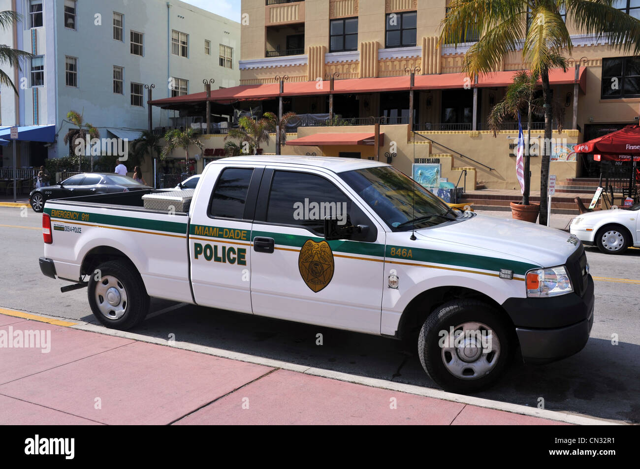 Miami Dade police truck, Miami, Florida, USA Stock Photo