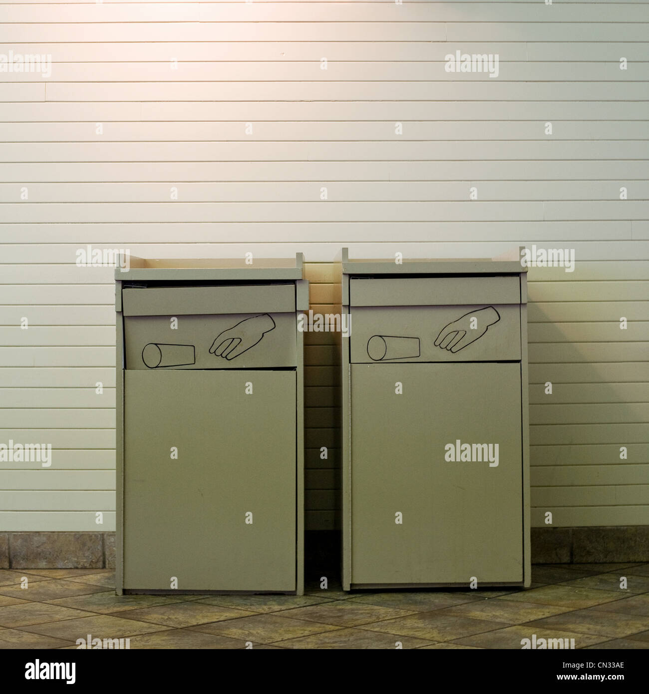 Two rubbish bins Stock Photo Alamy