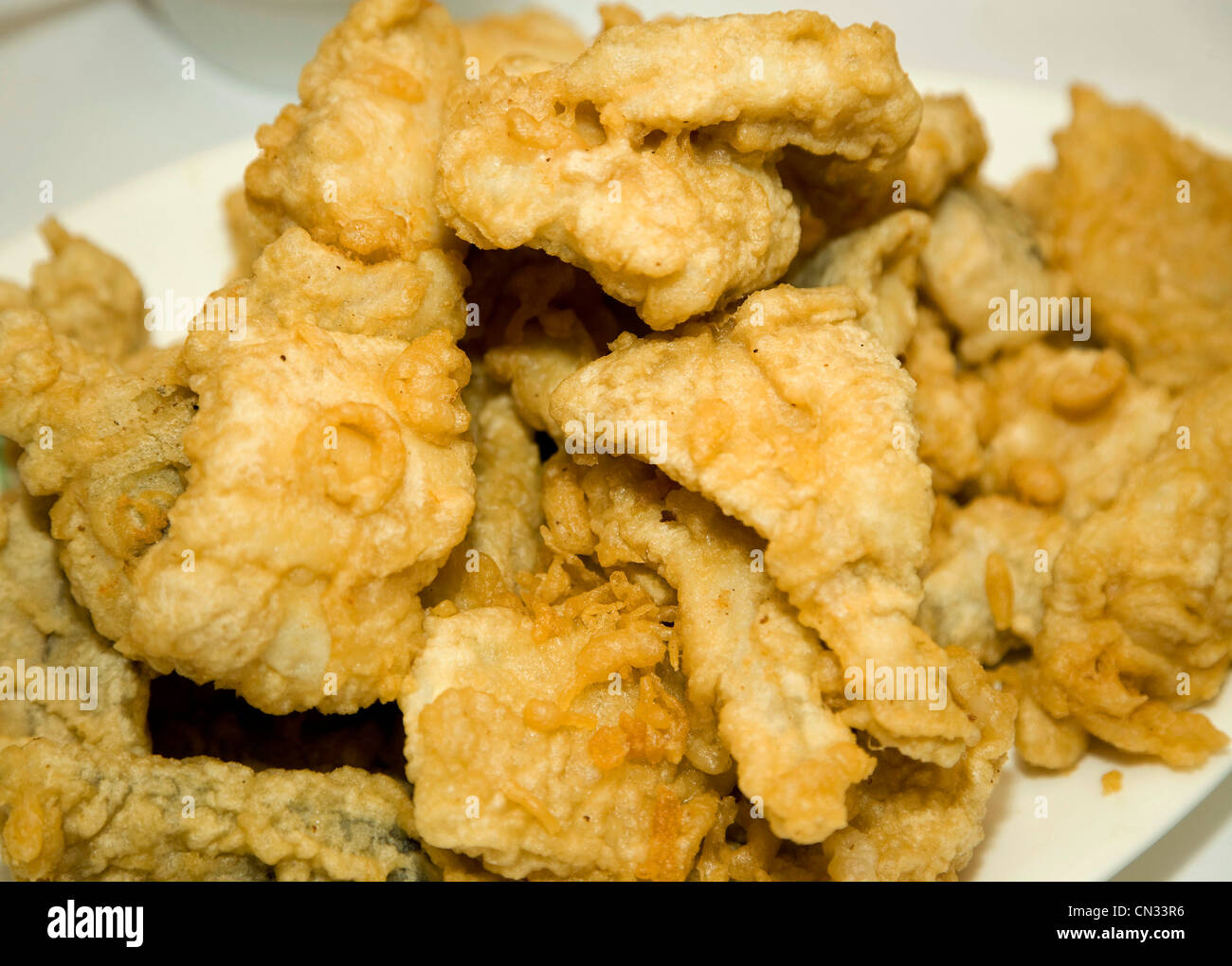 Pieces of Deep Fried Battered Fish Stock Photo Alamy