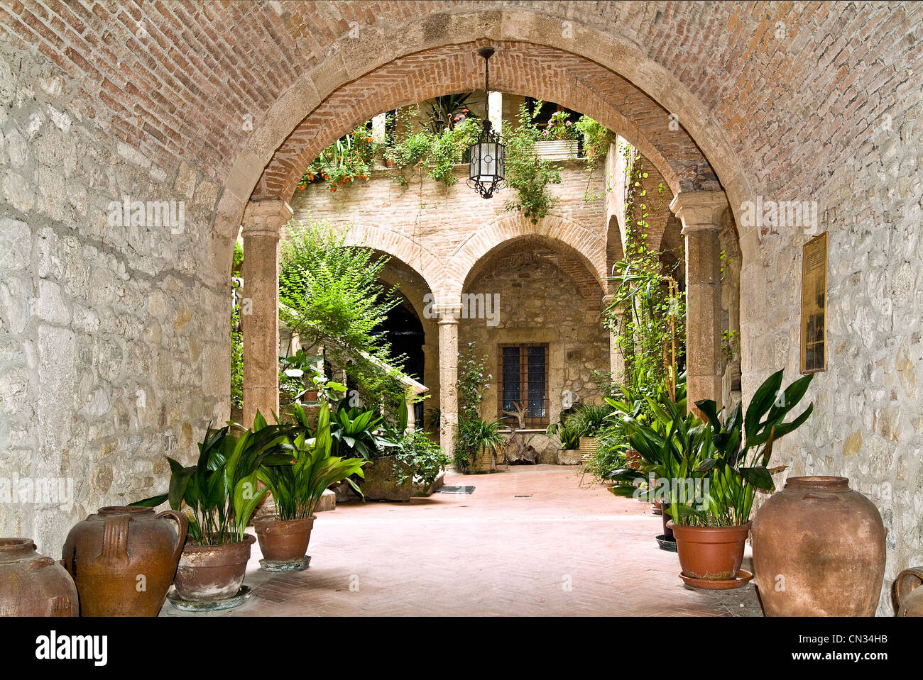 Italy Abruzzo Teramo province Campli courtyard of Natali house called ...