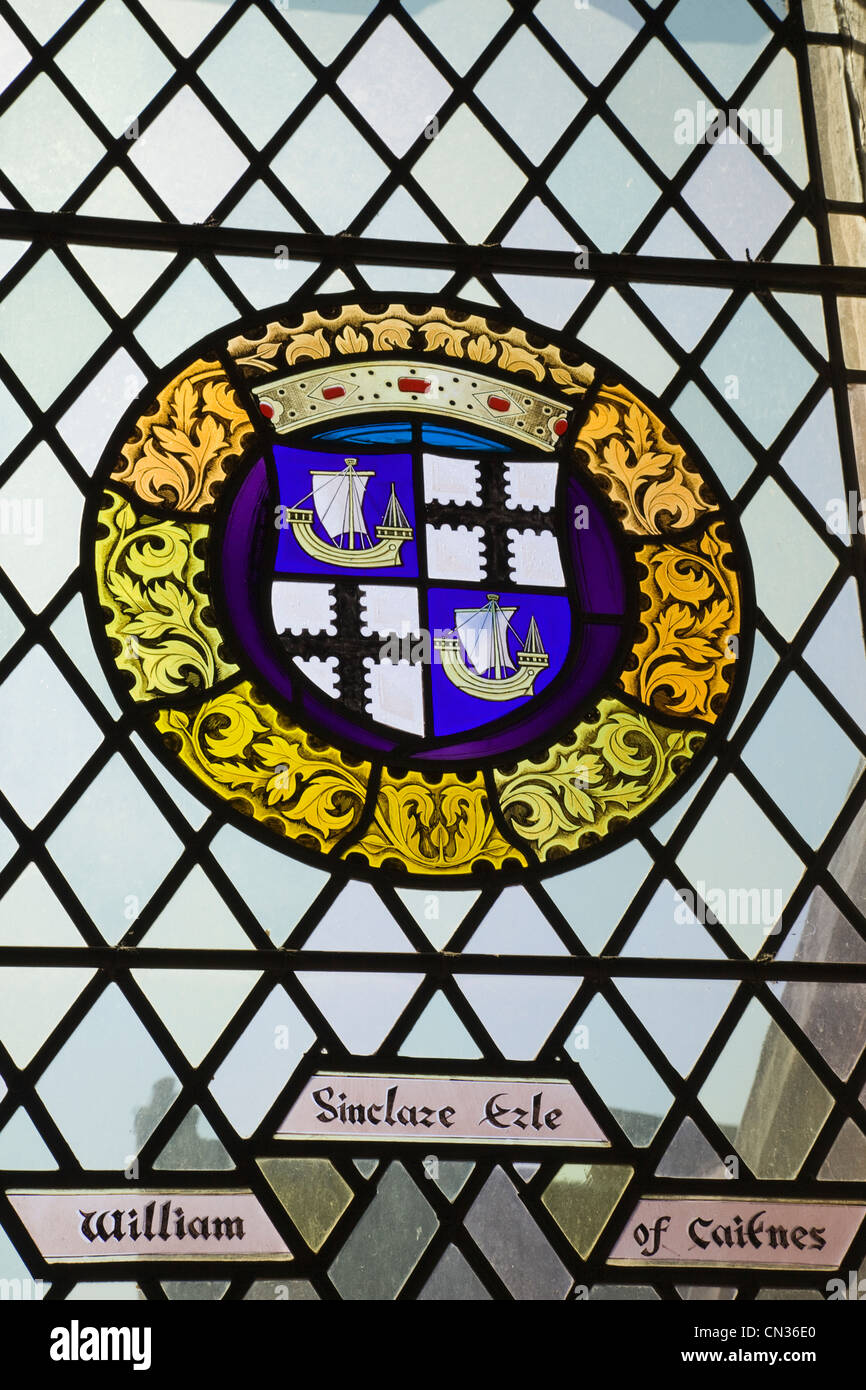Scotland, Central Region, Stirling, Stirling Castle, Stained Glass Window in the Great Hall