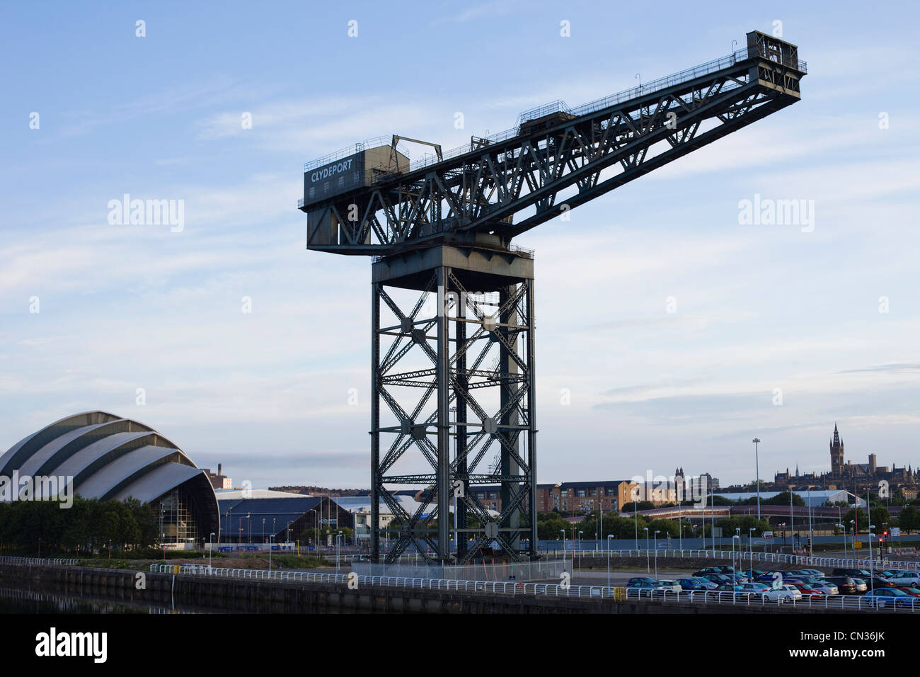 Scotland, Glasgow, Clydebank, The Finneston Crane and SECC Building