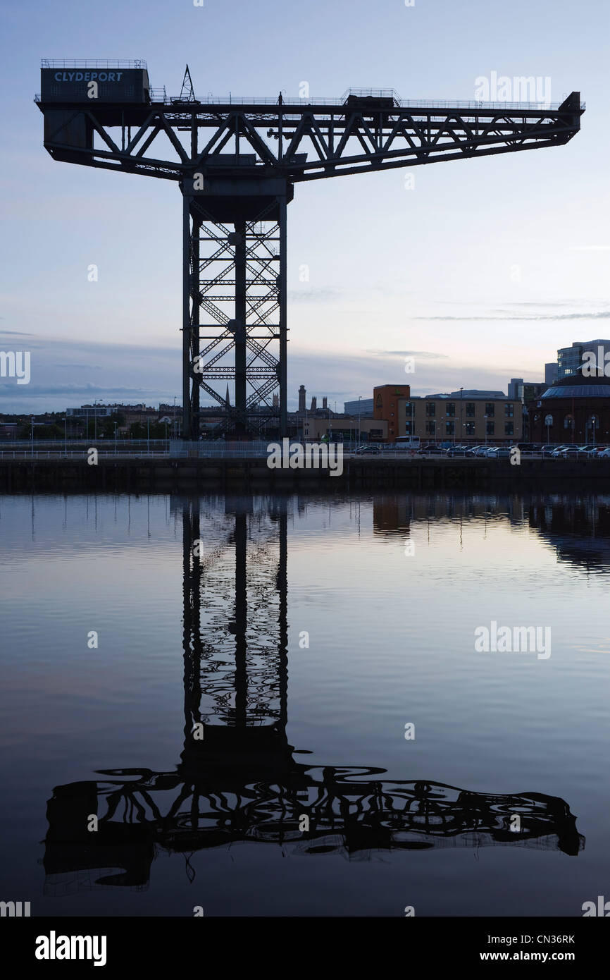 Scotland, Glasgow, Clydebank, The Finneston Crane and Modern Clydebank