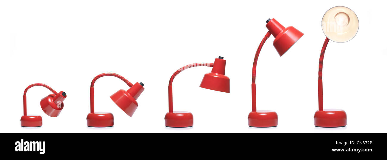 Desk lamps in growing evolution. Stock Photo