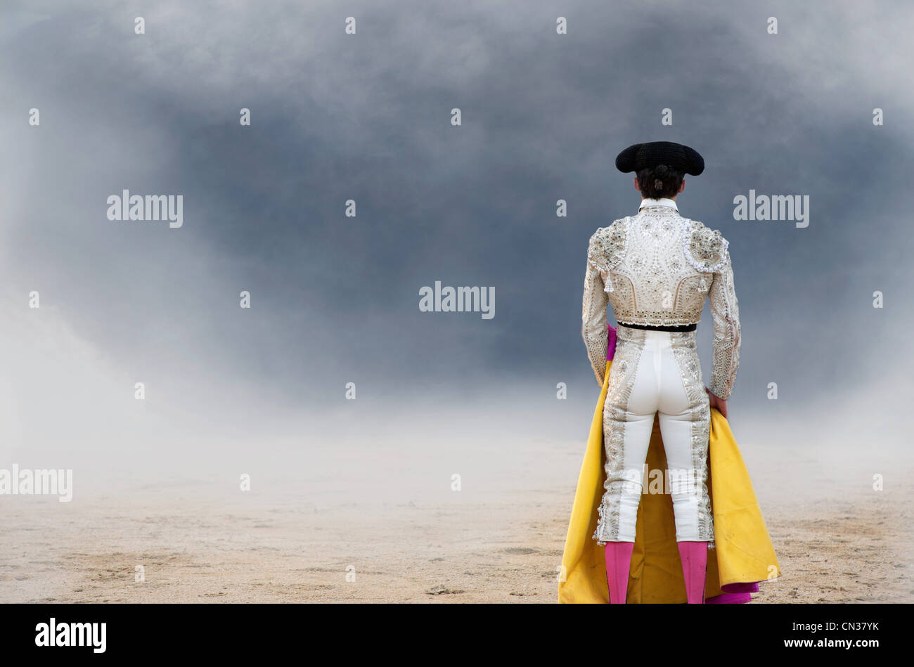 Bullfighter, rear view, Las Ventas bullring, Madrid Stock Photo