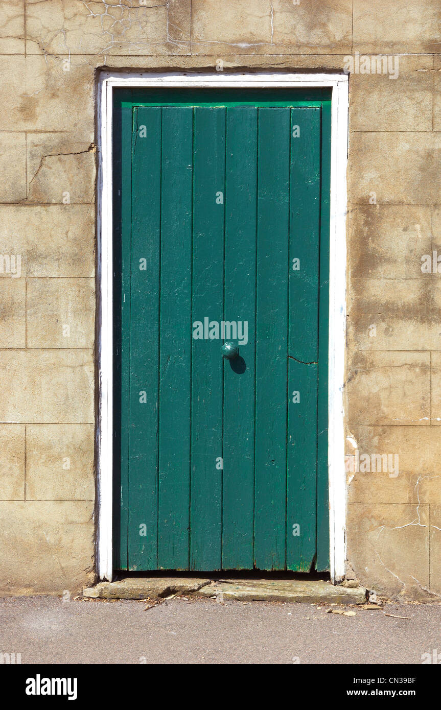 Old green door Stock Photo