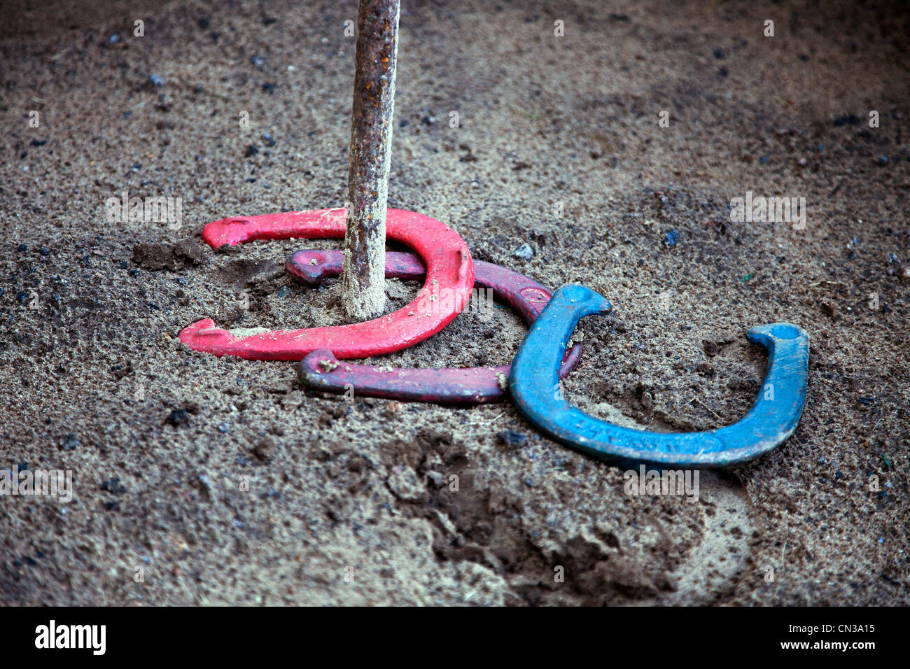 Horseshoes game Stock Photo