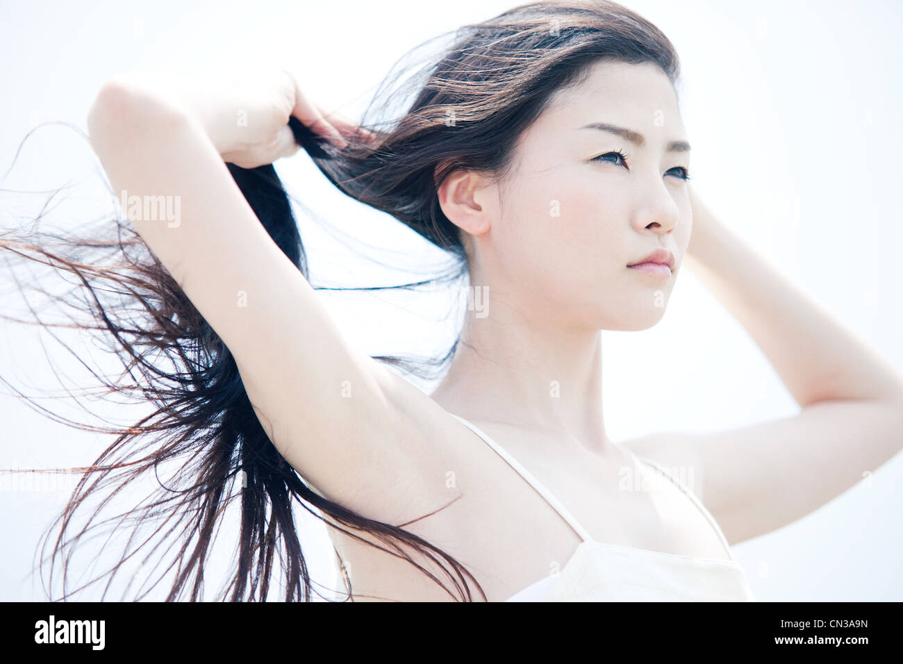 Young japanese women long hair hi-res stock photography and images - Alamy